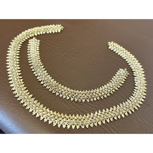 ORNATE FILIGREE VTG Untested Silver Boho Ethnic Necklace Bracelet Needs Clasp - Picture 2 of 10